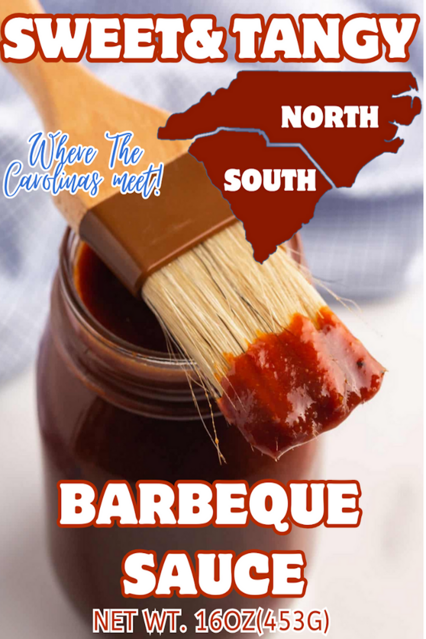 NORTH/SOUTH Sweet & Tangy BBQ Sauce.  16oz