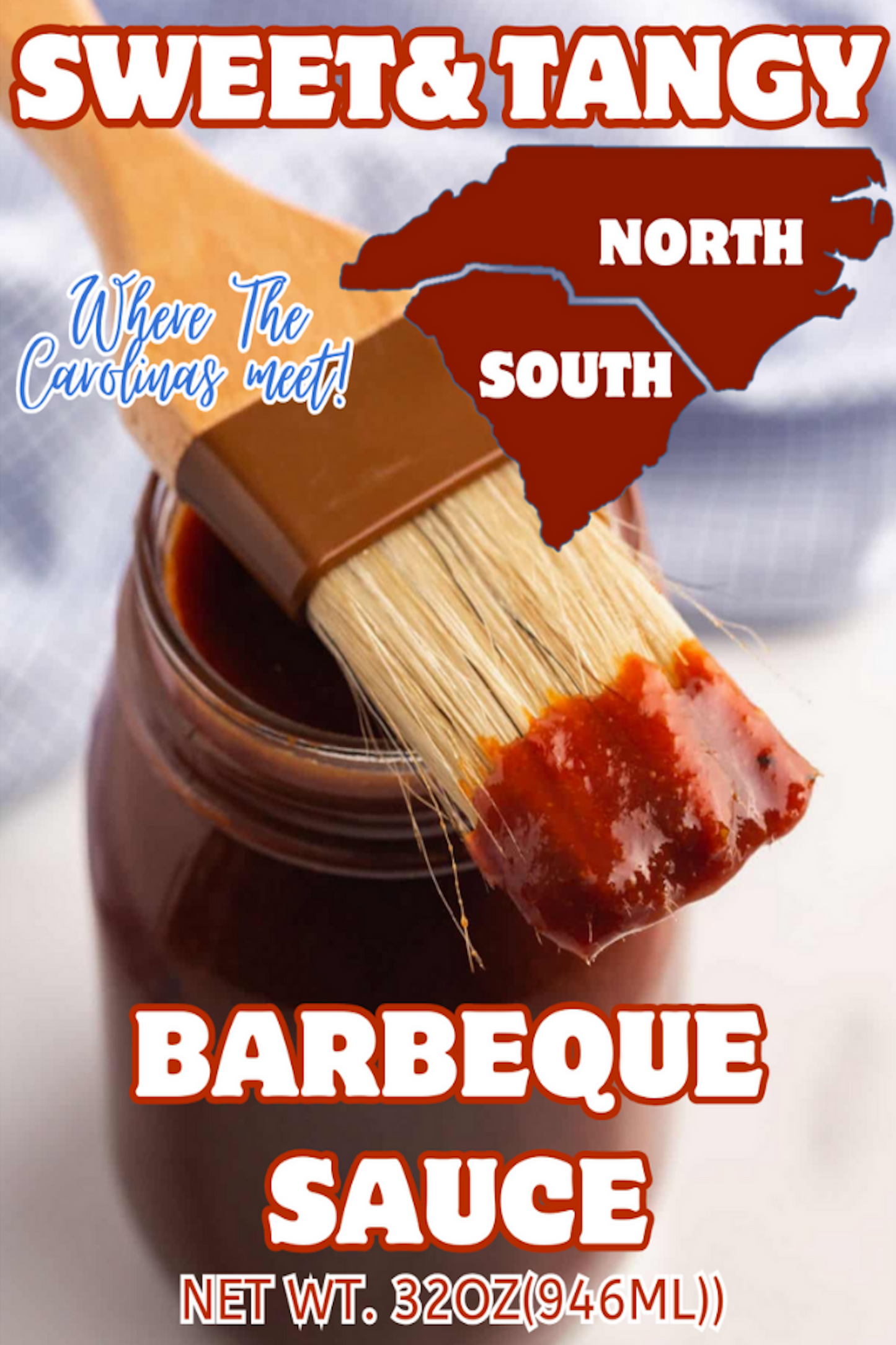 NORTH/SOUTH Sweet & Tangy BBQ Sauce.  32.oz