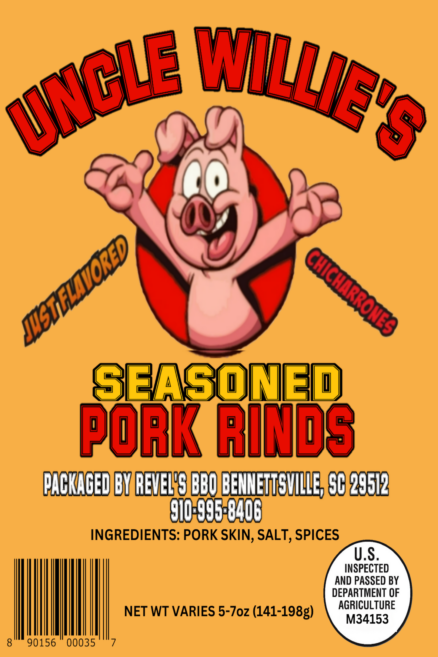 UNCLE WILLIE'S PORK RINDS (SEASONED)