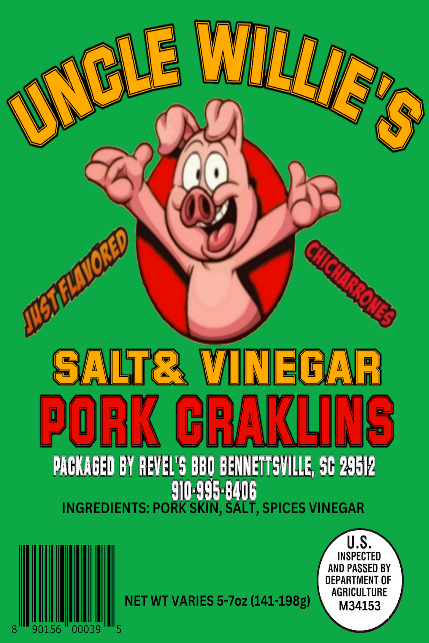 UNCLE WILLIE'S PORK CRACKLINS (SALT & VINEGAR)